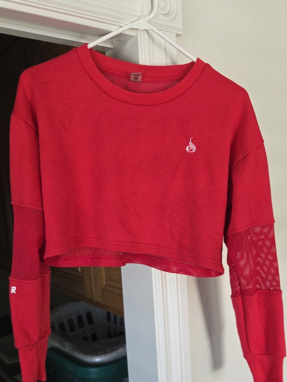 Ryderwear Cropped Long-Sleeve Mesh Panel Top